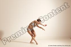 Swimsuit Gymnastic poses Woman White Moving poses Slim long brown Dynamic poses Academic